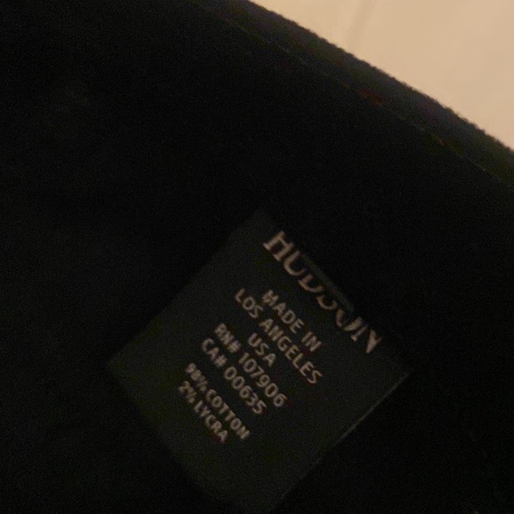 Hudson Velvet Pants Size 26 Black Soft Stretch Cotton Krista Super Skinny Fit - Picture 4 of 4